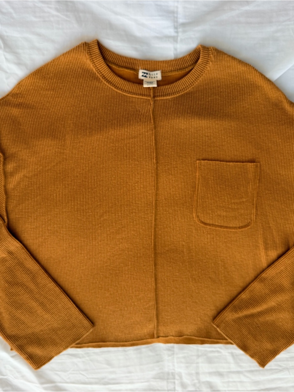 Billabong Women's Ribbed Cropped Crewneck Sweater